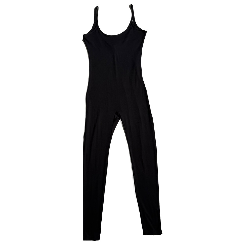 NWOT CAPELLA BLACK BODYCON CAMI JUMPSUIT / ONESIE WITH SCOOP NECK AND LOW BACK - Picture 3 of 10